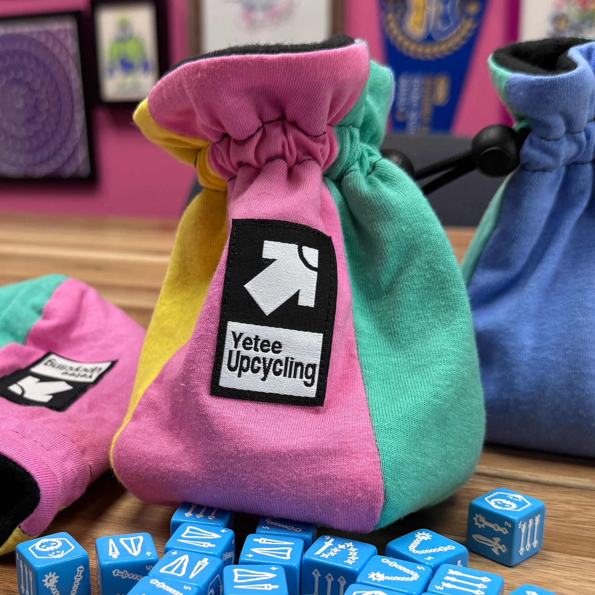 Upcycling Colorblock Dice Bag